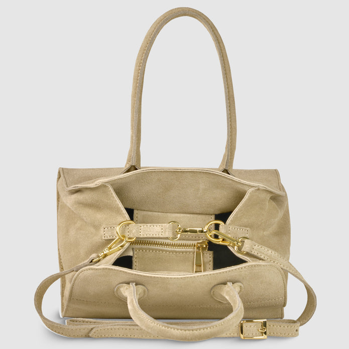 Italian Genuine Suede Top-Handle Bag | Novara