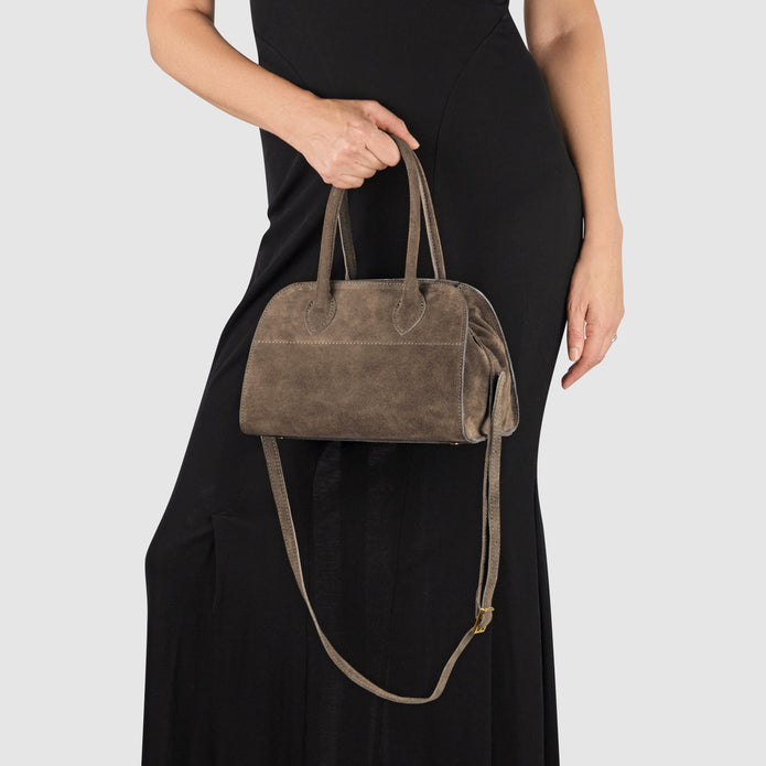 Italian Genuine Suede Top-Handle Bag | Novara