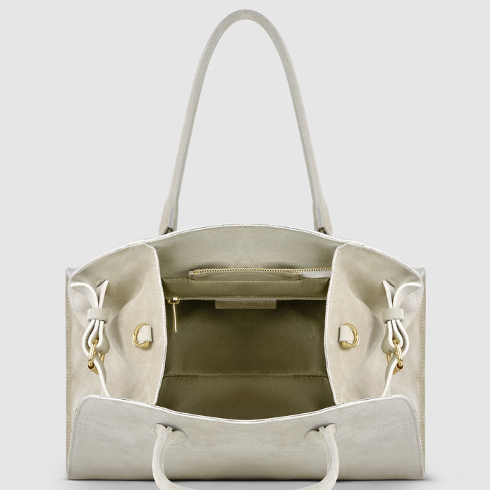 Italian Genuine Suede Top-Handle Bag | Cuneo