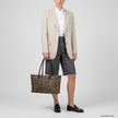 Italian Genuine Suede & Full-Grain Leather Tote Bag | Bologna