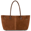 Italian Genuine Suede & Full-Grain Leather Tote Bag | Bologna