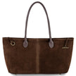 Italian Genuine Suede & Full-Grain Leather Tote Bag | Bologna