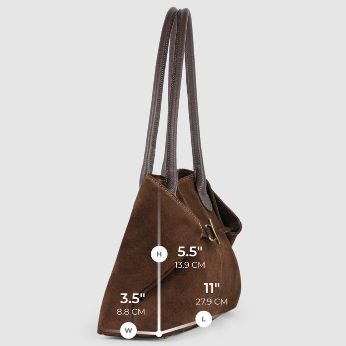 Italian Genuine Suede & Full-Grain Leather Tote Bag | Bologna