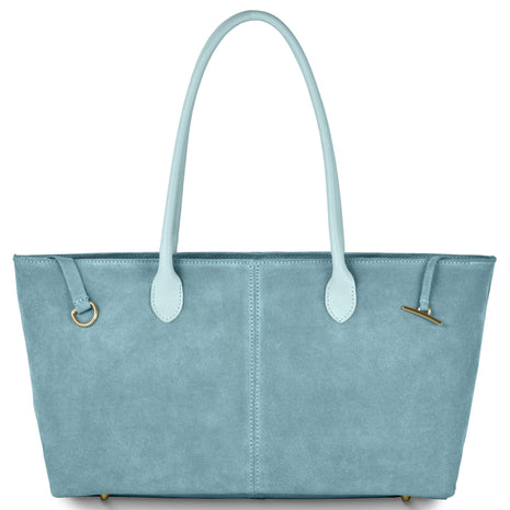 Italian Genuine Suede & Full-Grain Leather Tote Bag | Bologna