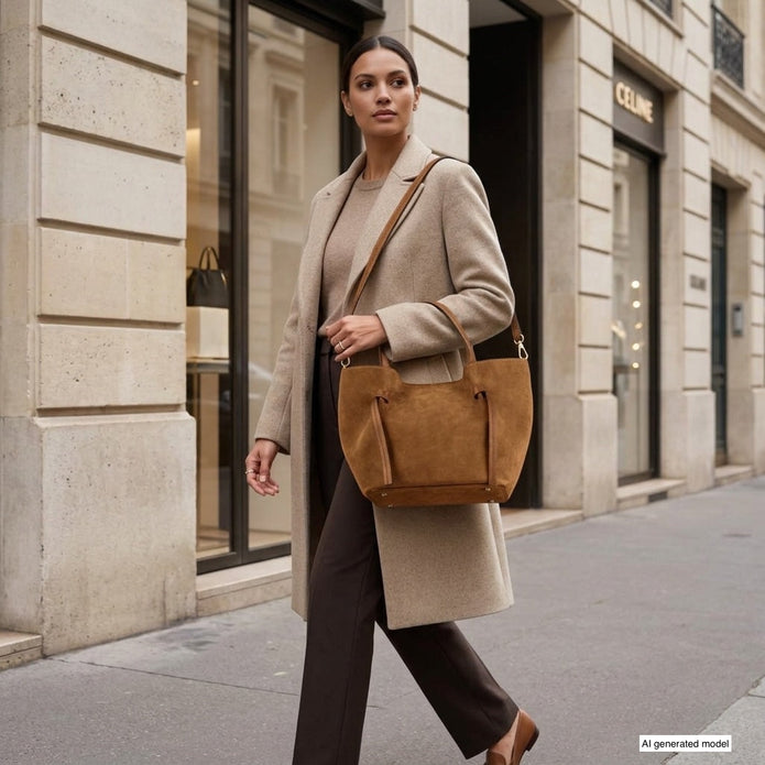 Italian Genuine Suede Tote Bag | Rovigo