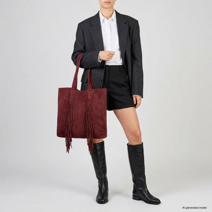 Italian Genuine Suede Tote Bag | Como