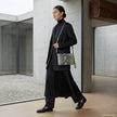Italian Genuine Python-Print Suede Crossbody Bag | Lecce