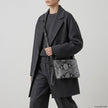 Italian Genuine Python-Print Suede Crossbody Bag | Lecce