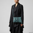 Italian Genuine Python-Print Suede Crossbody Bag | Lecce