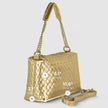 Italian Genuine Woven-Embossed Metallic Suede Crossbody Bag | Roma