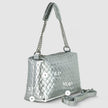 Italian Genuine Woven-Embossed Metallic Suede Crossbody Bag | Roma