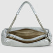 Italian Genuine Woven-Embossed Metallic Suede Crossbody Bag | Roma