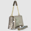 Italian Genuine Woven-Embossed Metallic Suede Crossbody Bag | Roma