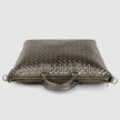 Italian Genuine Woven-Embossed Metallic Suede Top-Handle Bag | Urbino