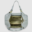 Italian Genuine Woven-Embossed Metallic Suede Top-Handle Bag | Savona