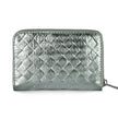 Italian Genuine Woven-Embossed Metallic Suede Wallet | Pesaro