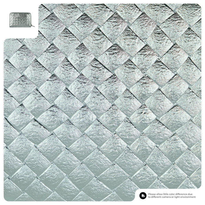 Italian Genuine Woven-Embossed Metallic Suede Wallet | Pesaro