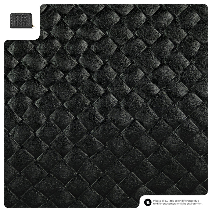Italian Genuine Woven-Embossed Metallic Suede Wallet | Pesaro