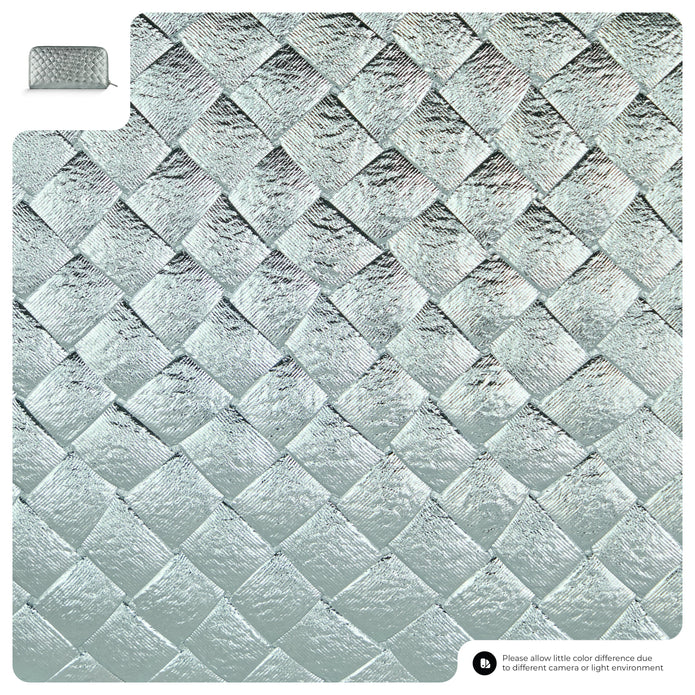 Italian Genuine Woven-Embossed Metallic Suede Wallet | Trento