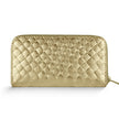 Italian Genuine Woven-Embossed Metallic Suede Wallet | Trento