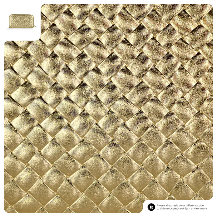 Italian Genuine Woven-Embossed Metallic Suede Wallet | Trento