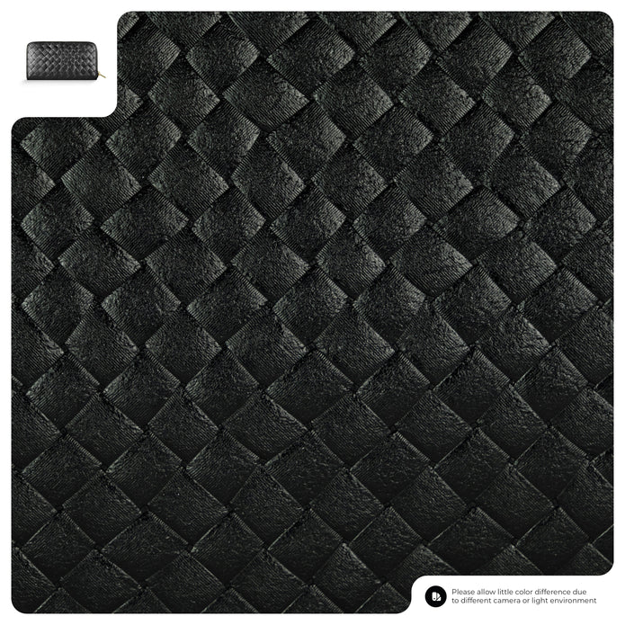 Italian Genuine Woven-Embossed Metallic Suede Wallet | Trento
