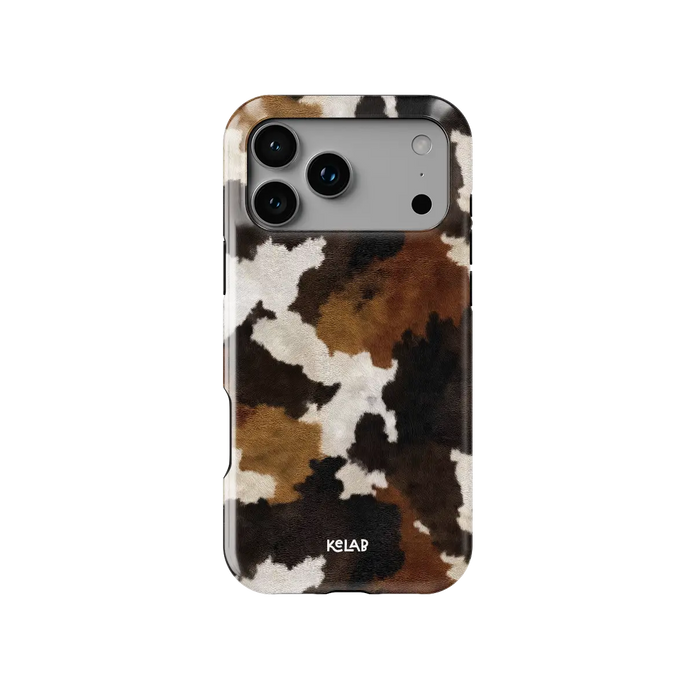 Cattle Drive | Brown & Black Cow Print iPhone Case