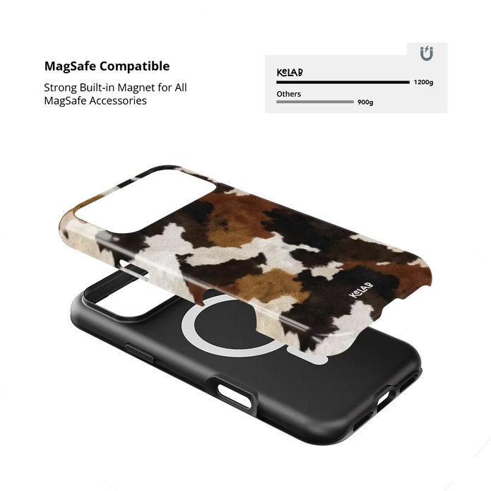 Cattle Drive | Brown & Black Cow Print iPhone Case