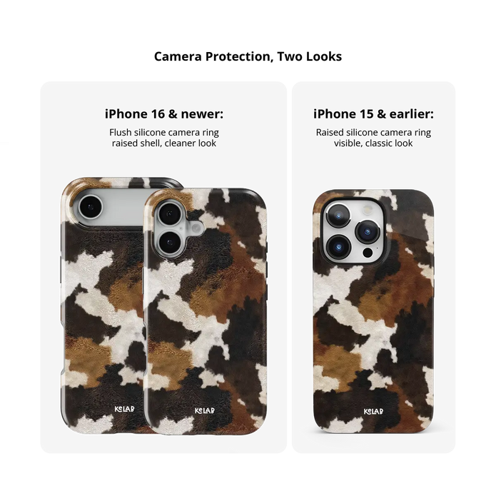 Cattle Drive | Brown & Black Cow Print iPhone Case