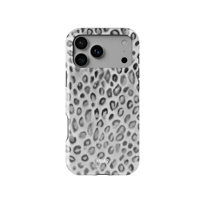 Platinum Predator | Black & White Cheetah Print iPhone Case