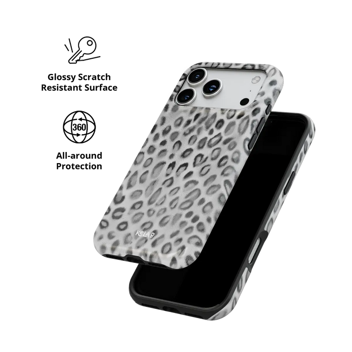 Platinum Predator | Black & White Cheetah Print iPhone Case