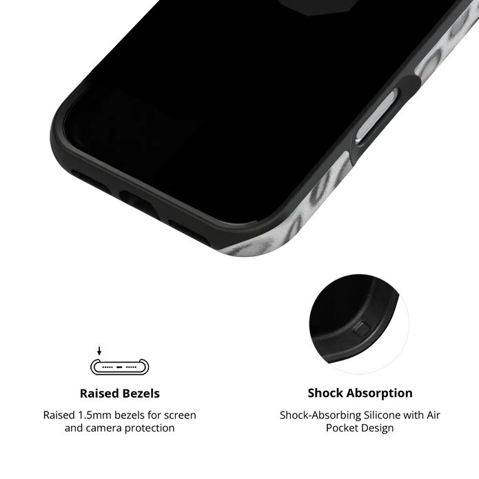 Platinum Predator | Black & White Cheetah Print iPhone Case