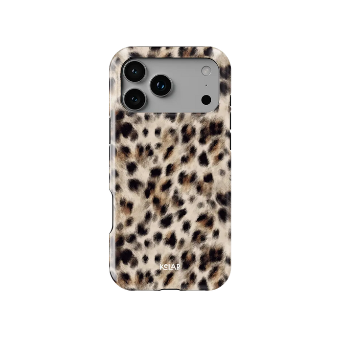 Arctic Aristocrat | Beige Cheetah Print iPhone Case