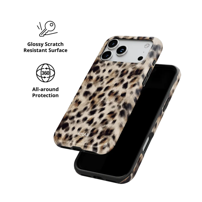 Arctic Aristocrat | Beige Cheetah Print iPhone Case