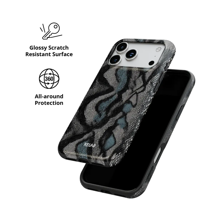 Viper Mesh | Teal Snake Print iPhone Case