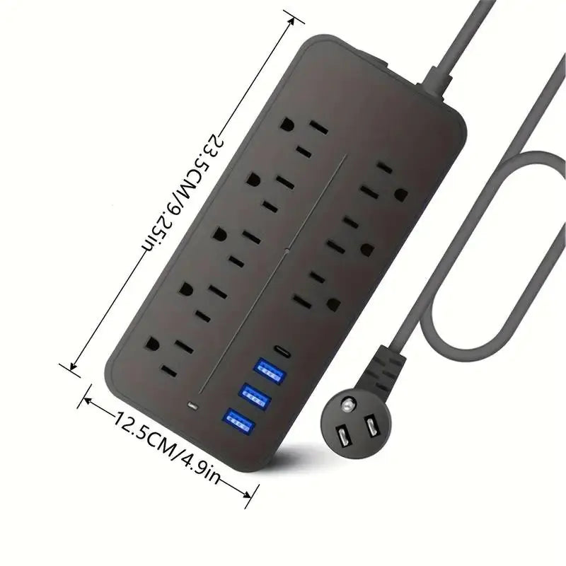 Elite SurgeGuard Power Station – 8 AC Sockets & 4 USB Ports with Robust Extension